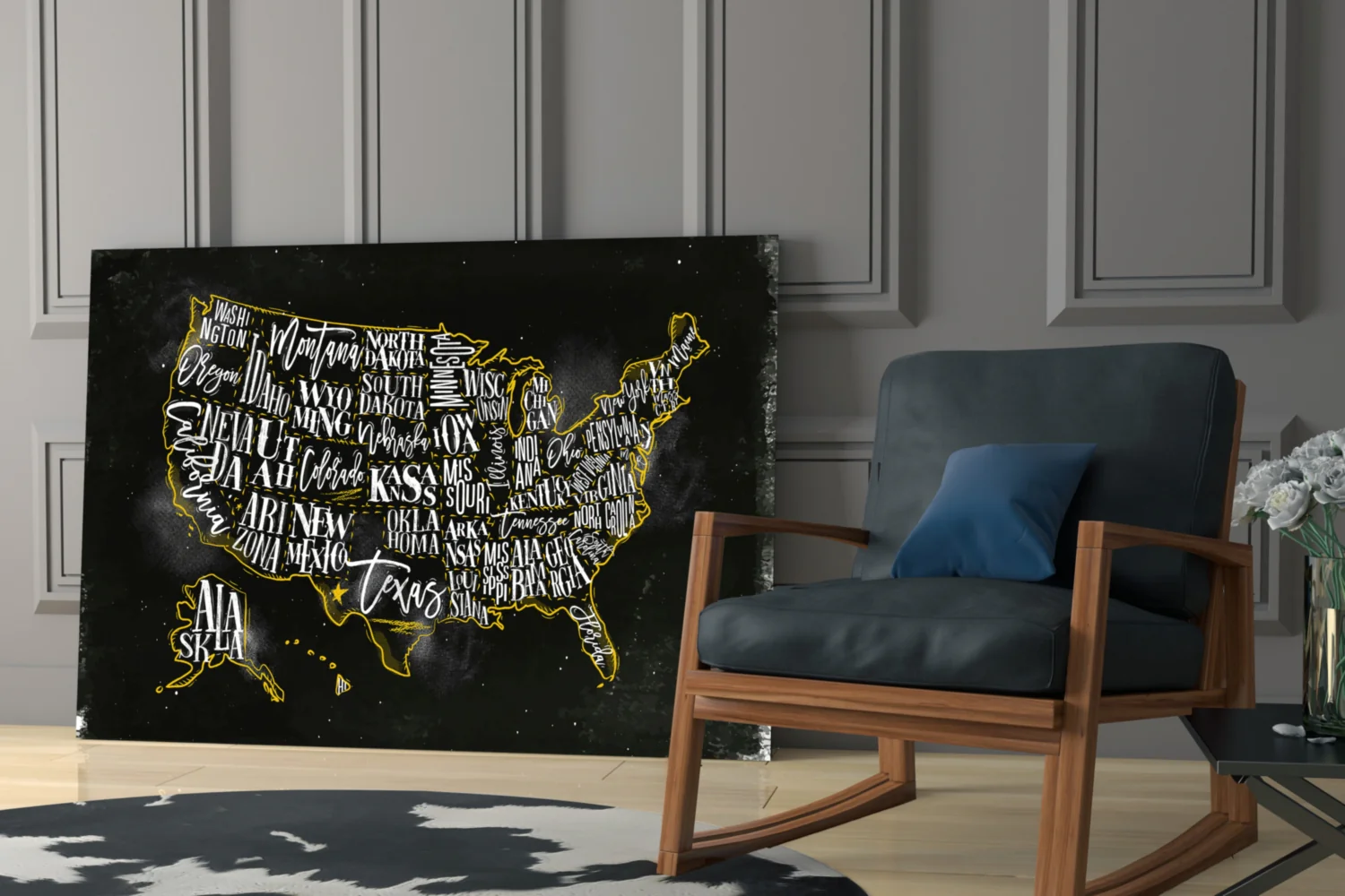 Map of USA Glass Wall Art - Image 7