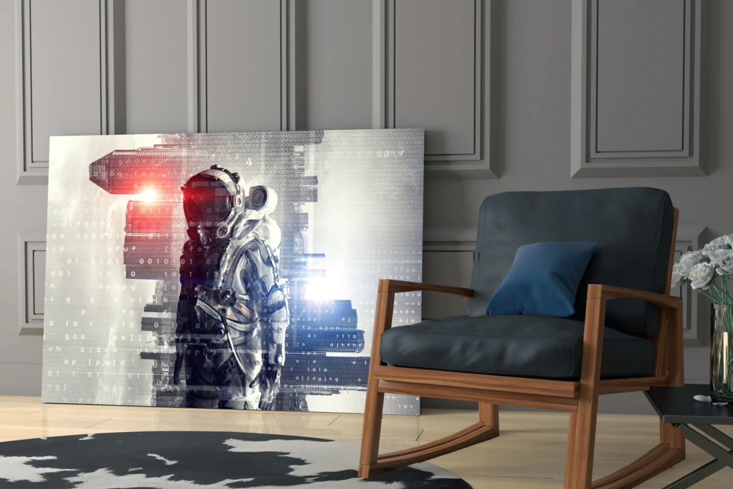 Digital Astronaut Glass Wall Art - Image 7