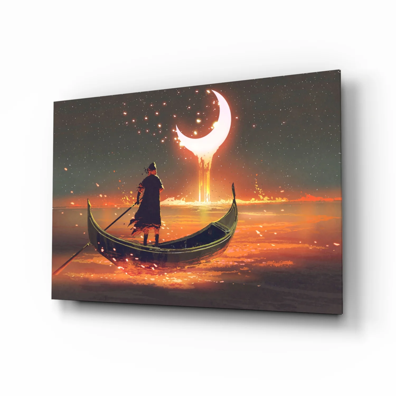 Red Moon Glass Wall Art - Image 2