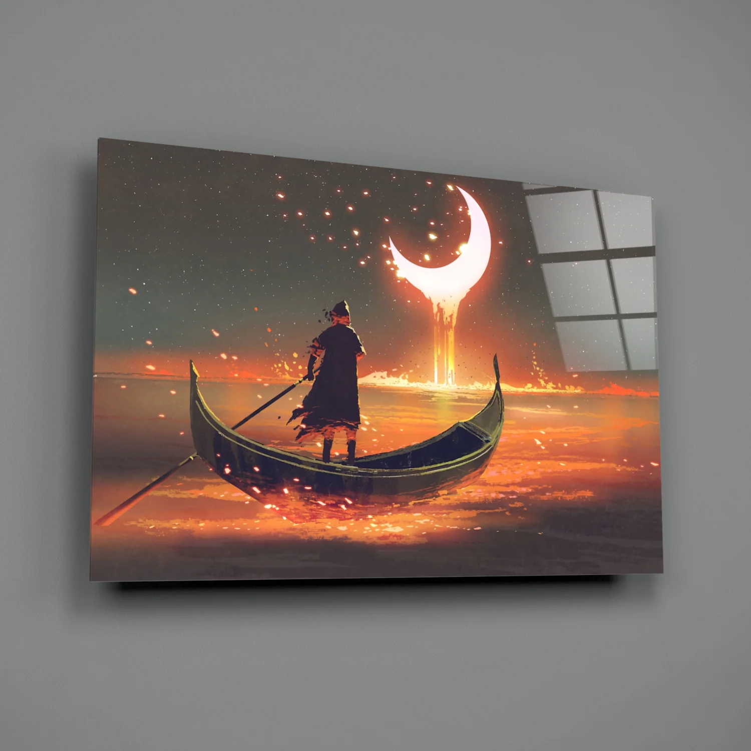 Red Moon Glass Wall Art - Image 3