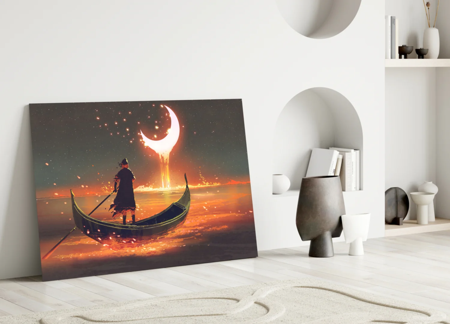 Red Moon Glass Wall Art - Image 4