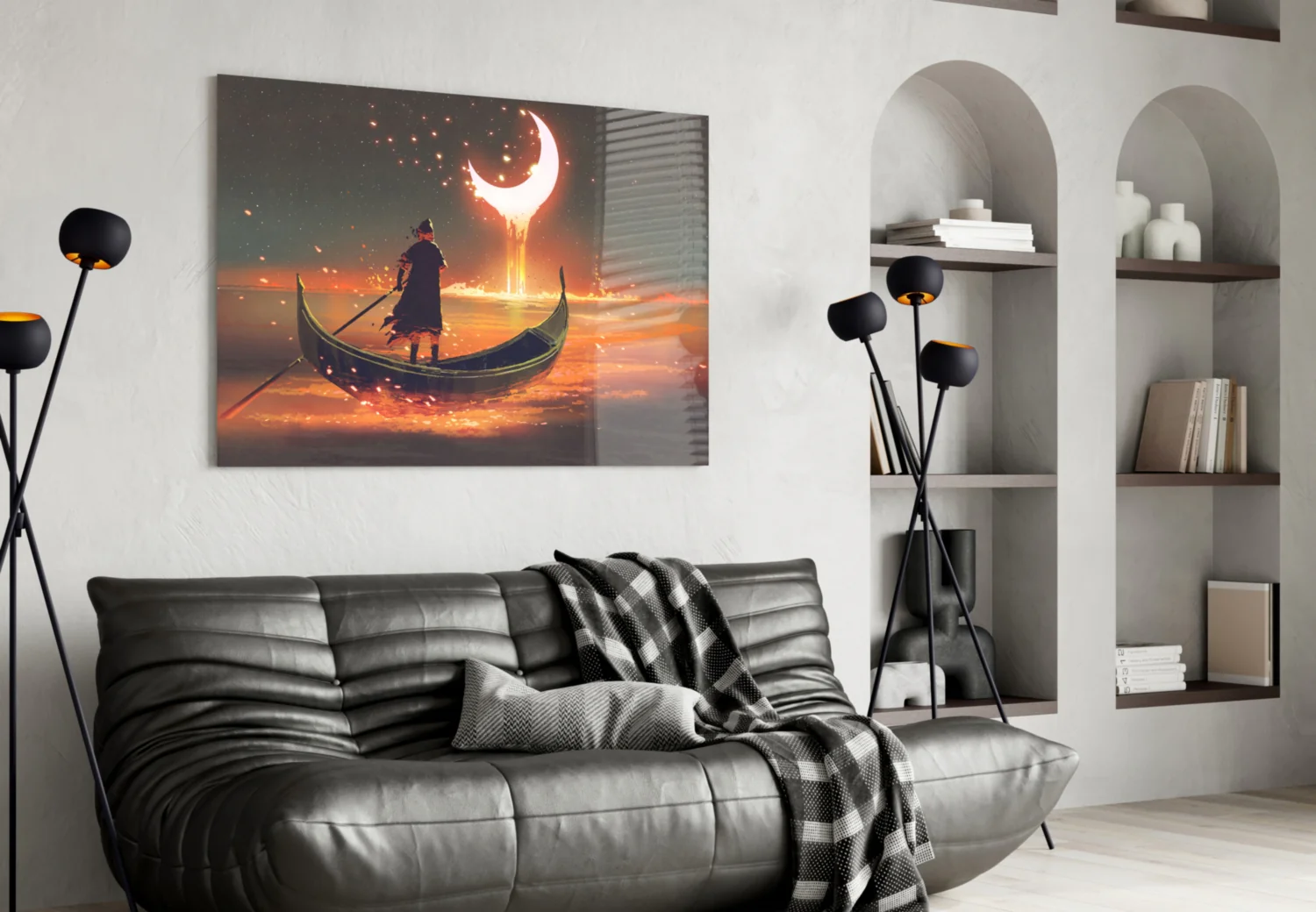 Red Moon Glass Wall Art - Image 5
