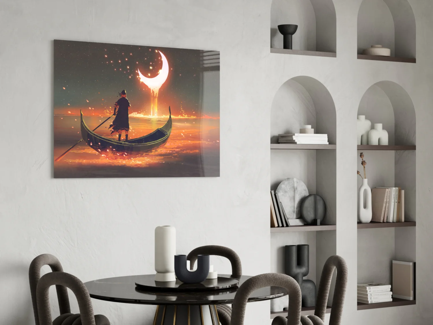 Red Moon Glass Wall Art - Image 6