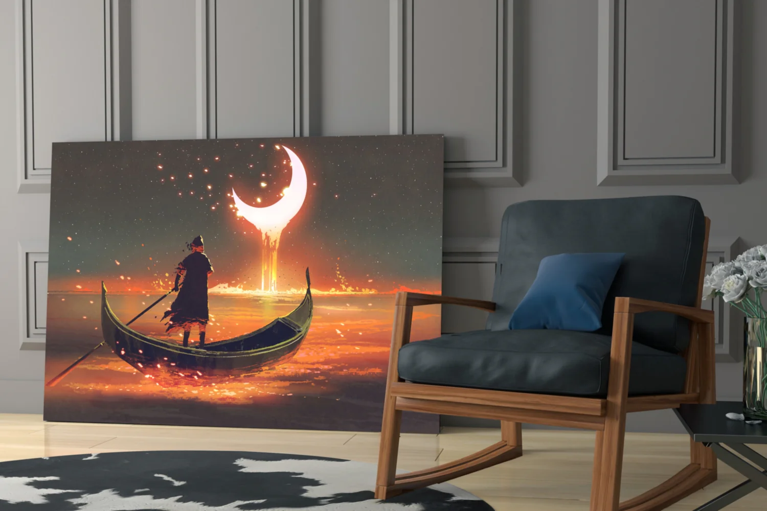 Red Moon Glass Wall Art - Image 7