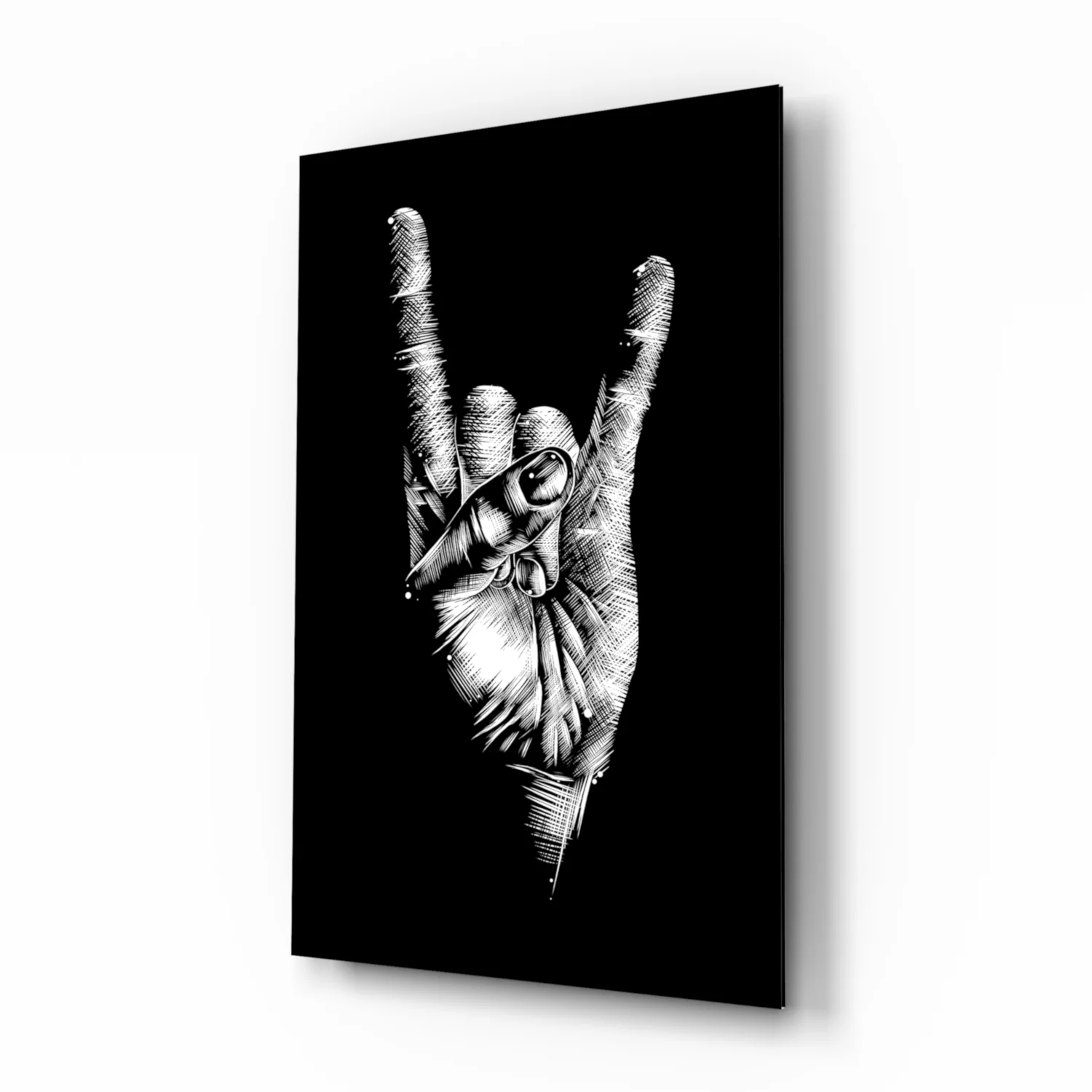 Horns Hands Glass Wall Art - Image 2