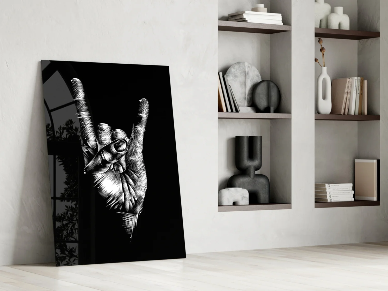 Horns Hands Glass Wall Art - Image 7