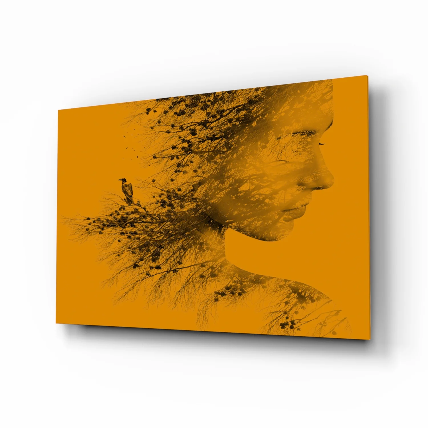 Woman Bird Glass Wall Art - Image 2