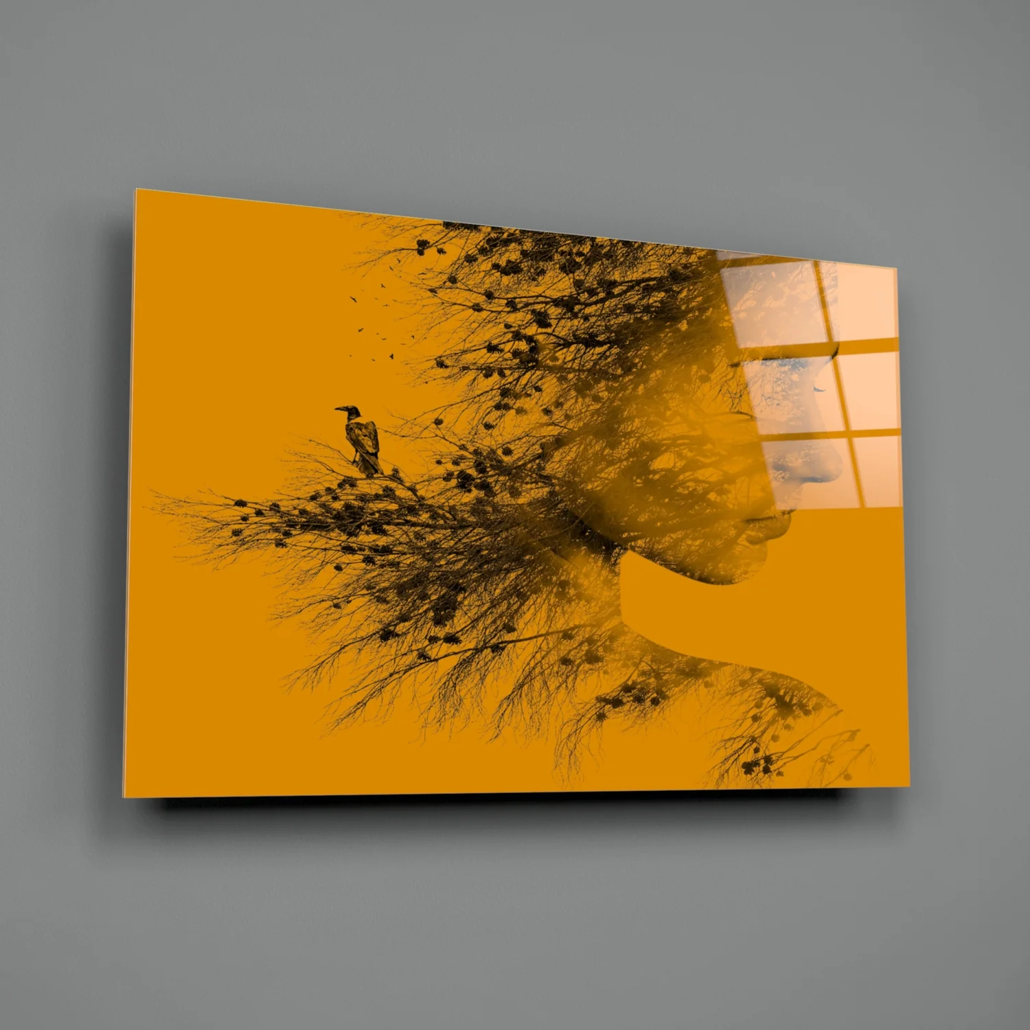Woman Bird Glass Wall Art - Image 3