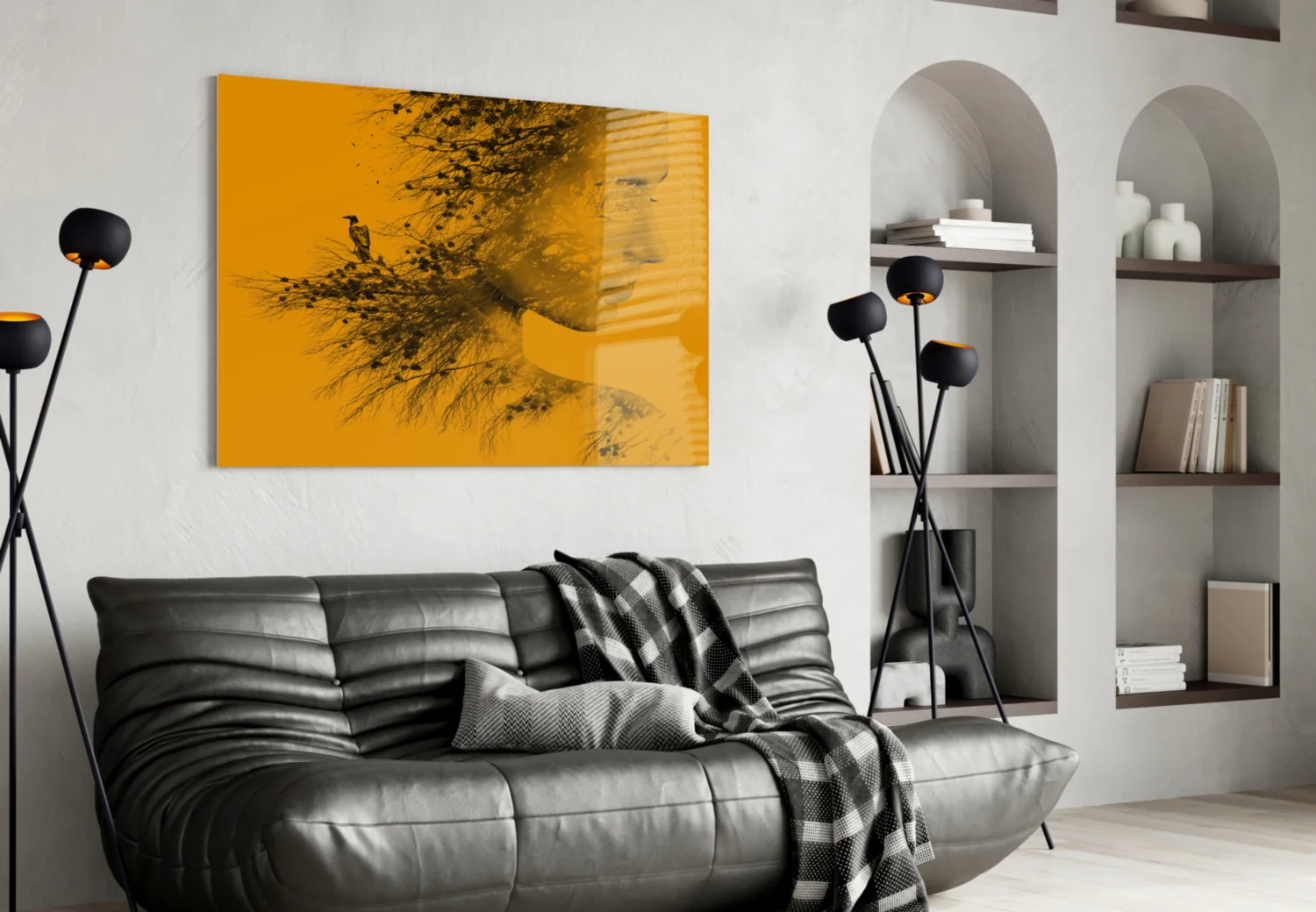 Woman Bird Glass Wall Art - Image 5