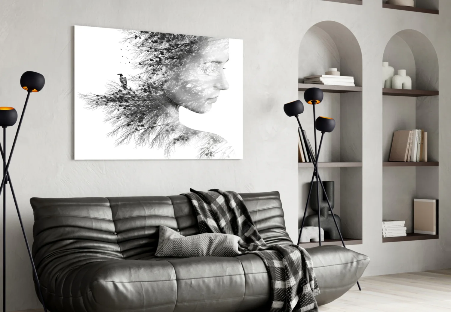 Woman Bird Glass Wall Art - Image 5