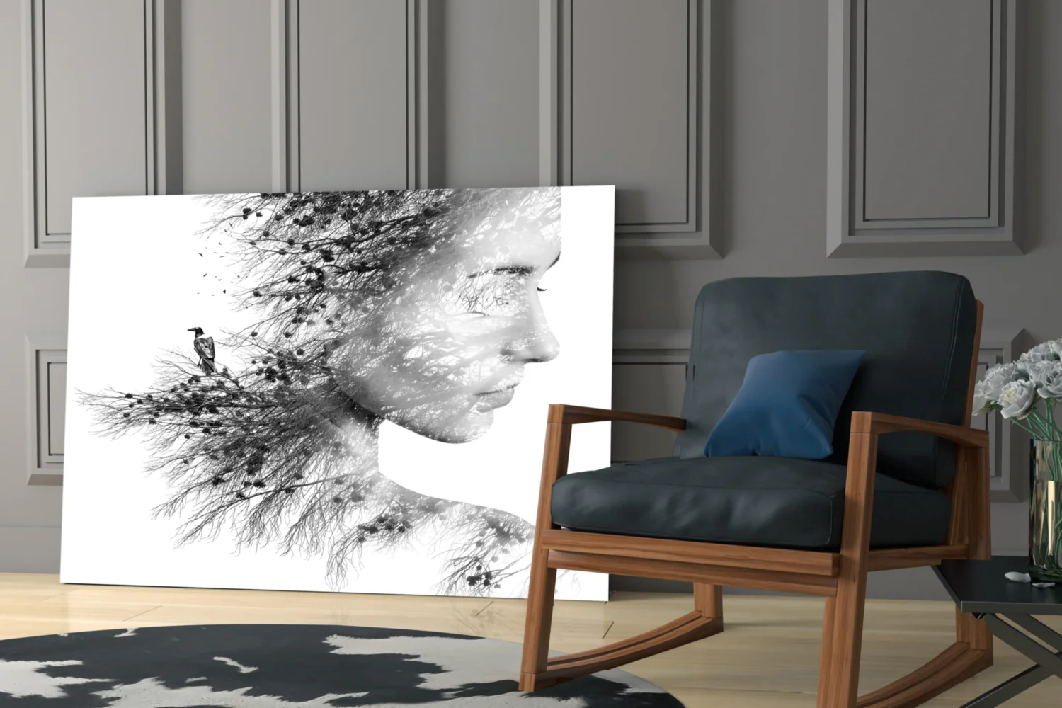 Woman Bird Glass Wall Art - Image 7