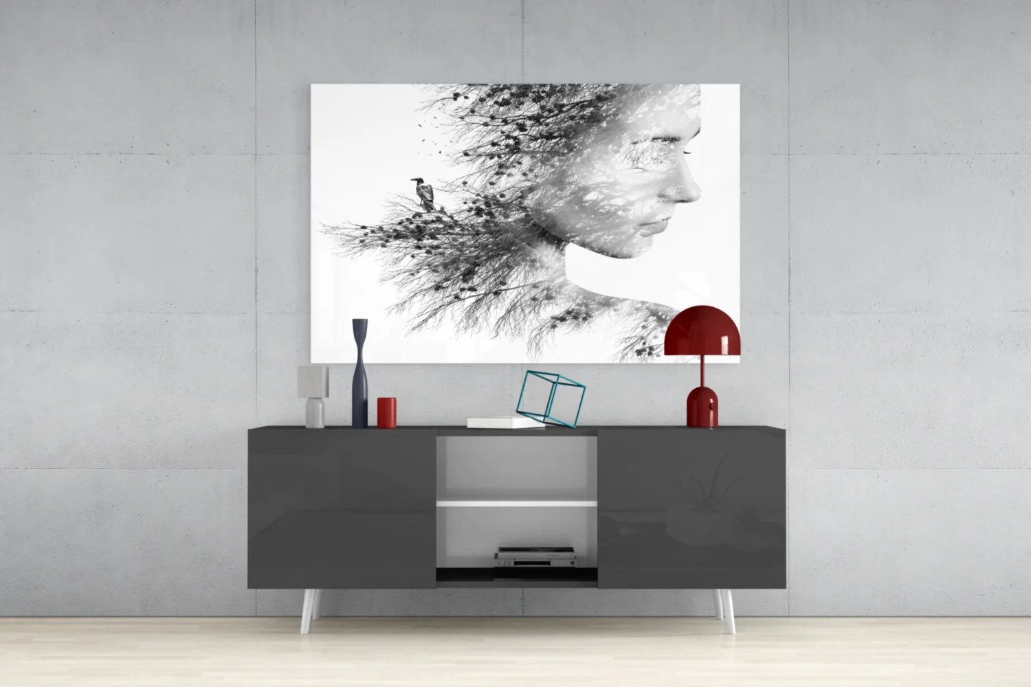 Woman Bird Glass Wall Art - Image 9