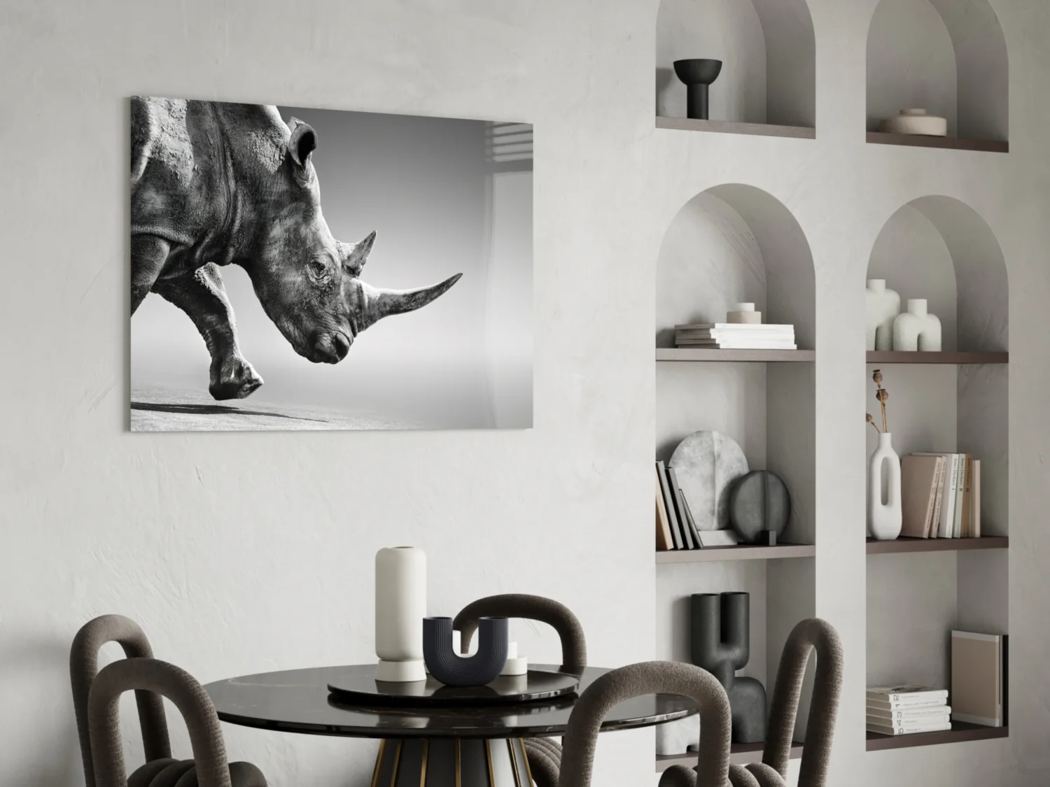 Black Rhino Glass Wall Art - Image 6
