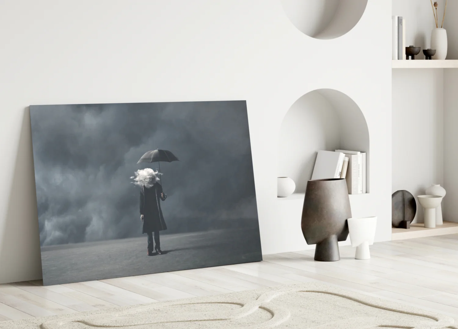 Storm in Thoughts Glass Wall Art - Image 4