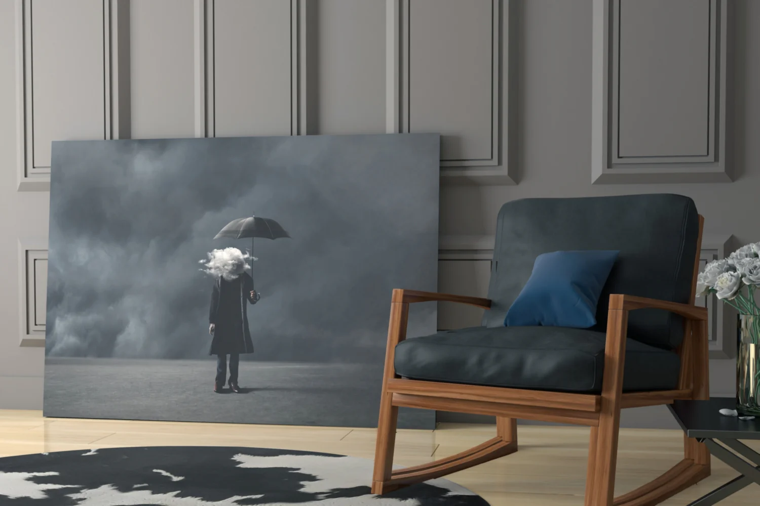 Storm in Thoughts Glass Wall Art - Image 7