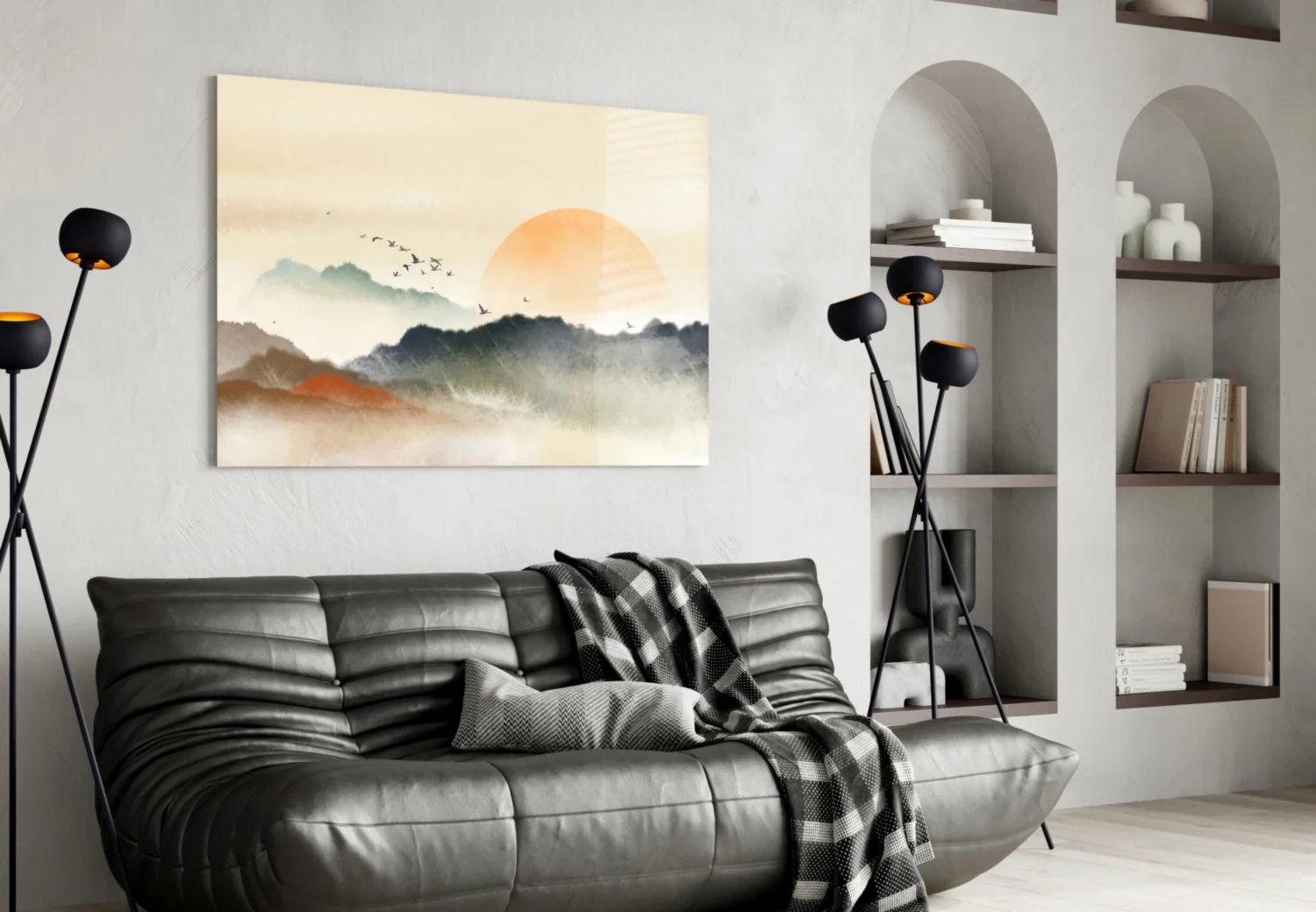Abstract Landscape Glass Wall Art - Image 5
