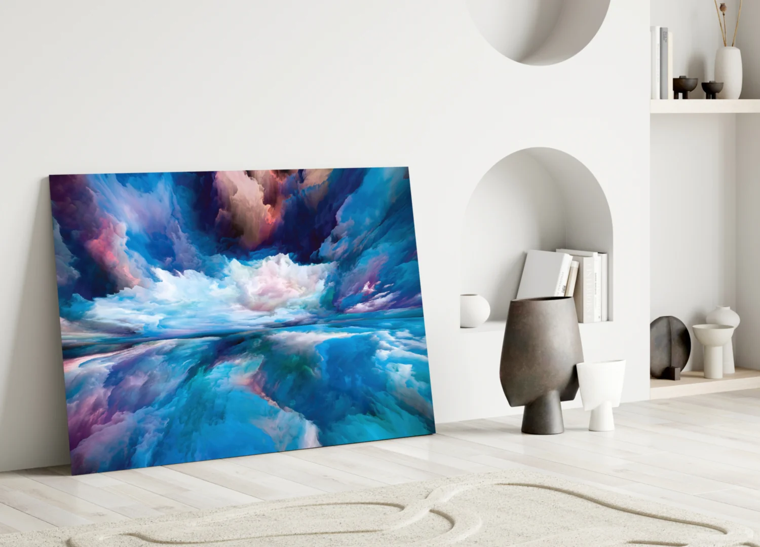 Blue Explosion Glass Wall Art - Image 4