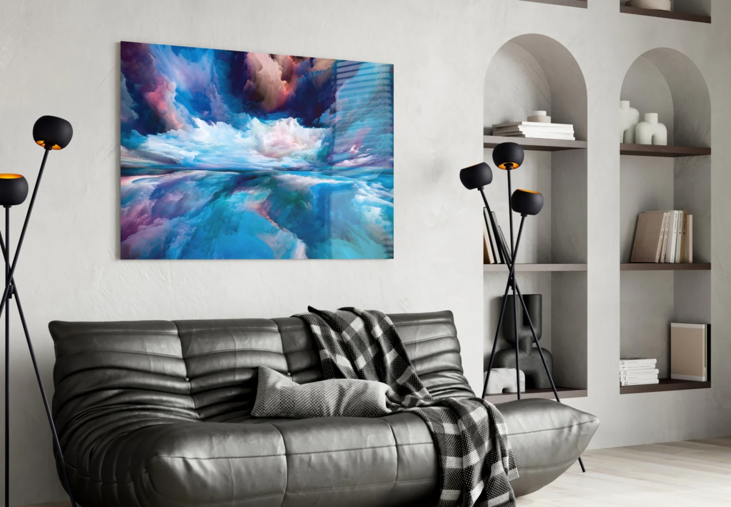 Blue Explosion Glass Wall Art - Image 5