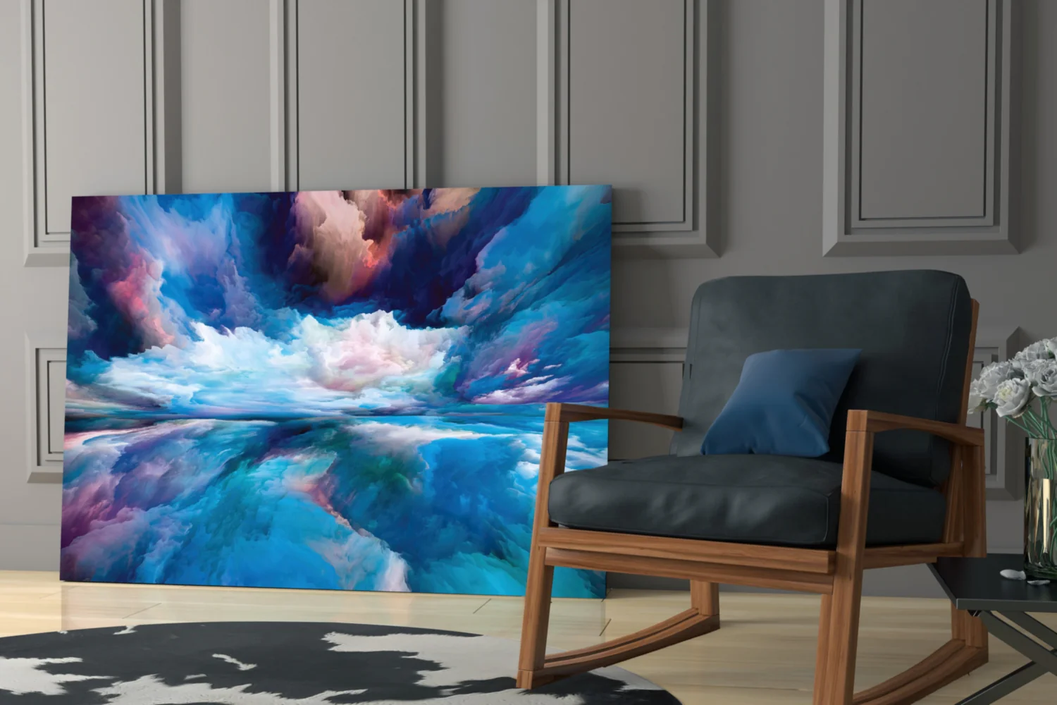 Blue Explosion Glass Wall Art - Image 7