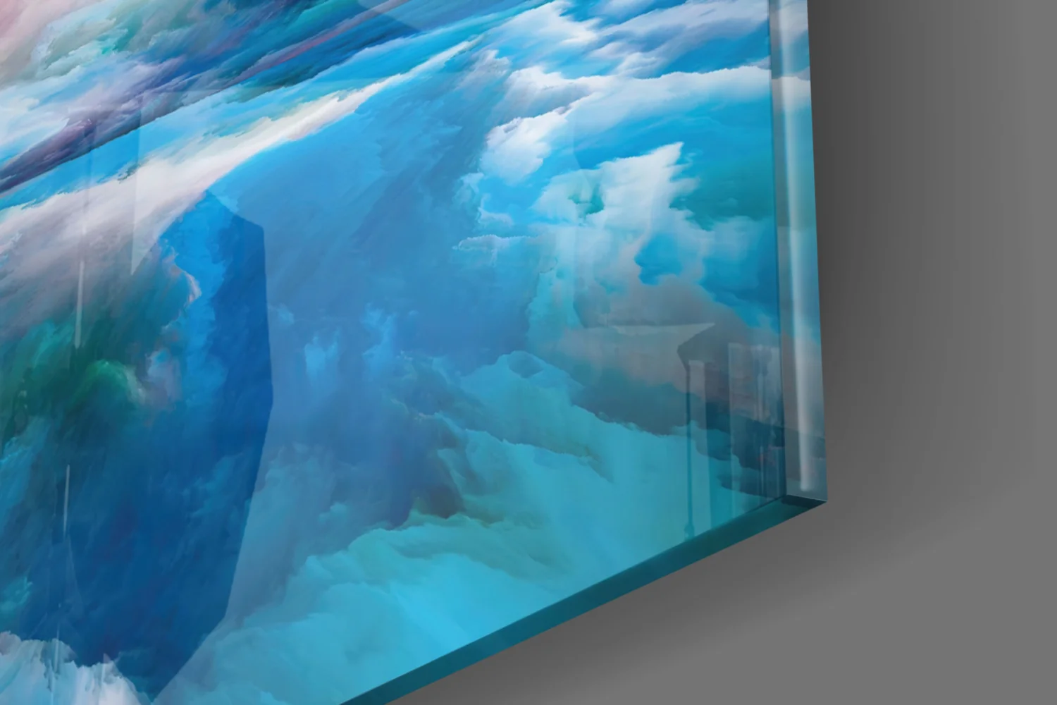 Blue Explosion Glass Wall Art - Image 8