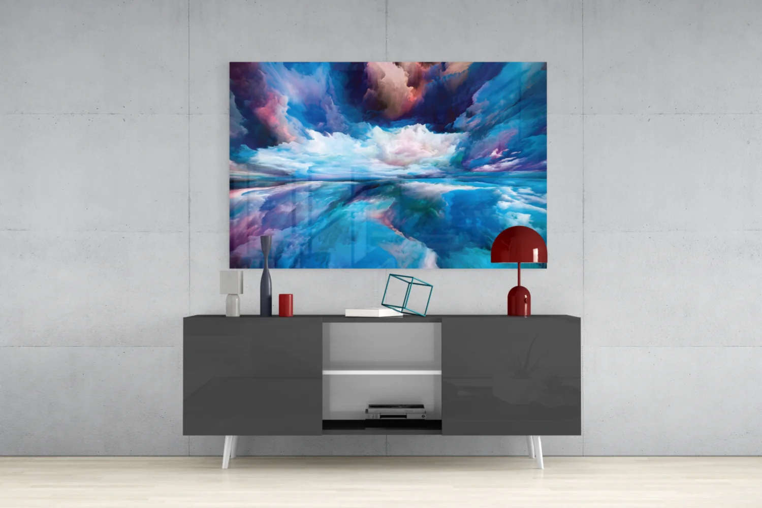 Blue Explosion Glass Wall Art - Image 9