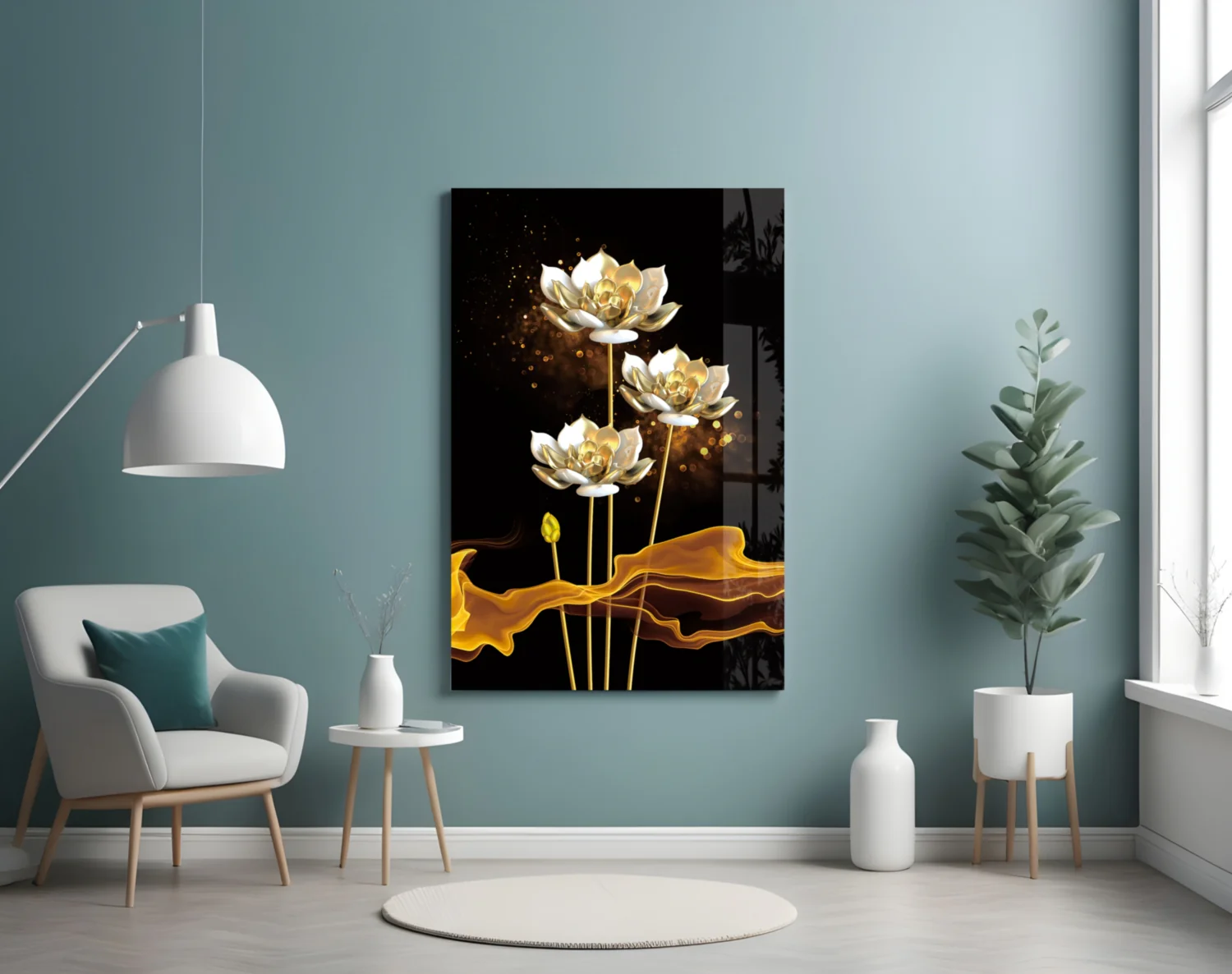 Flowers Glass Wall Art - Image 5