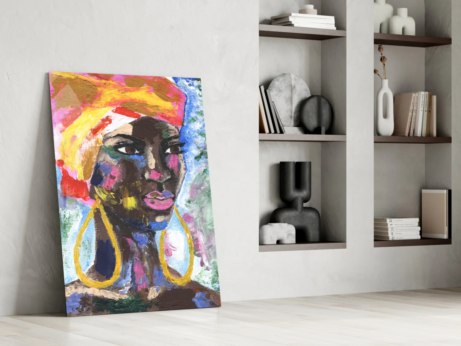 Woman with Earrings Glass Wall Art - Image 7
