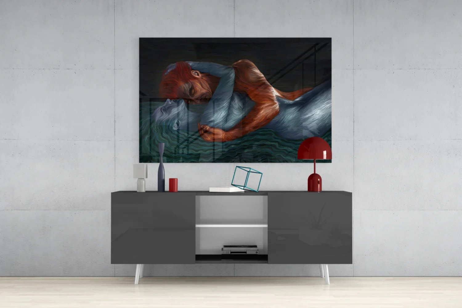 Water And Fire Glass Wall Art - Image 9