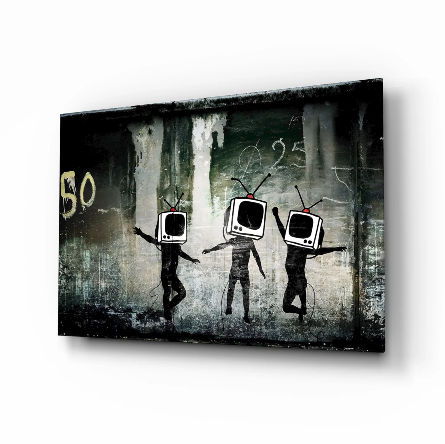 TV Heads Glass Art - Image 2