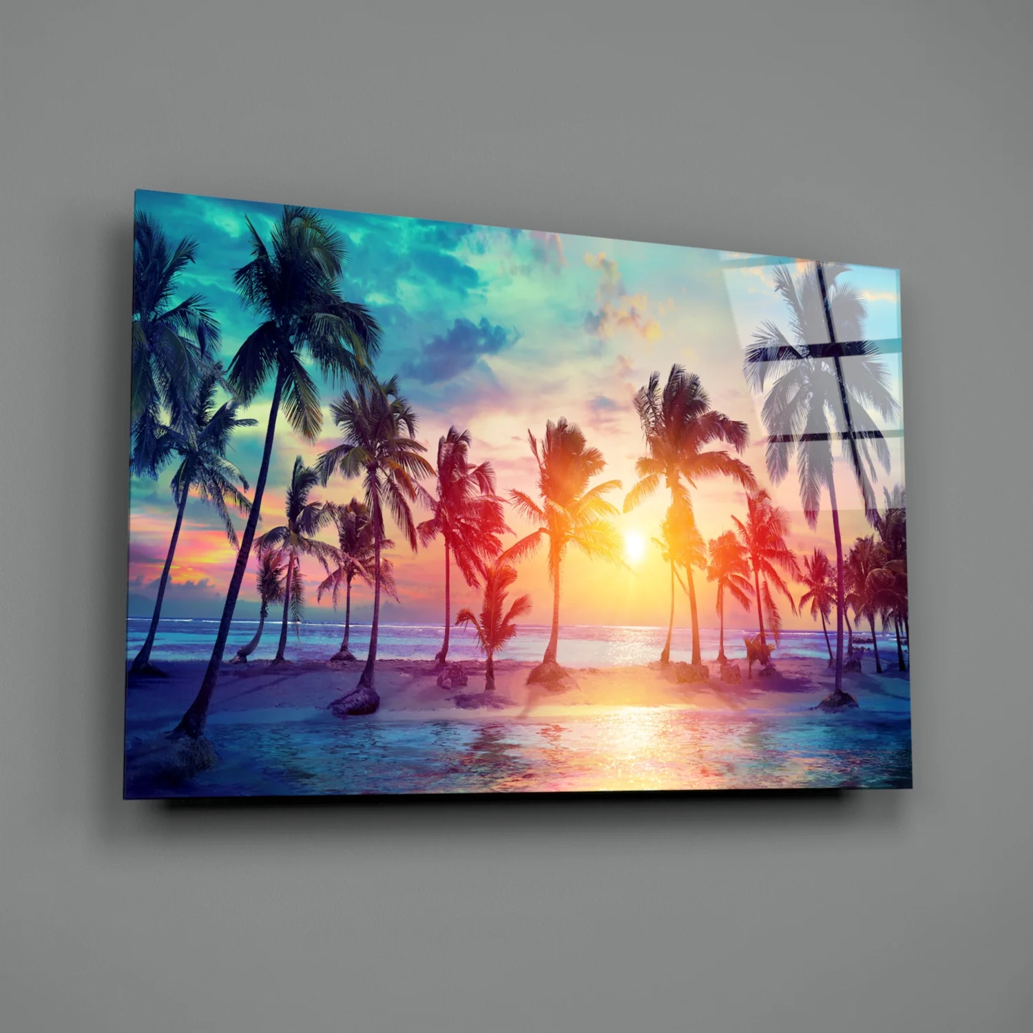 Sunset and Palms Glass Art - Image 3