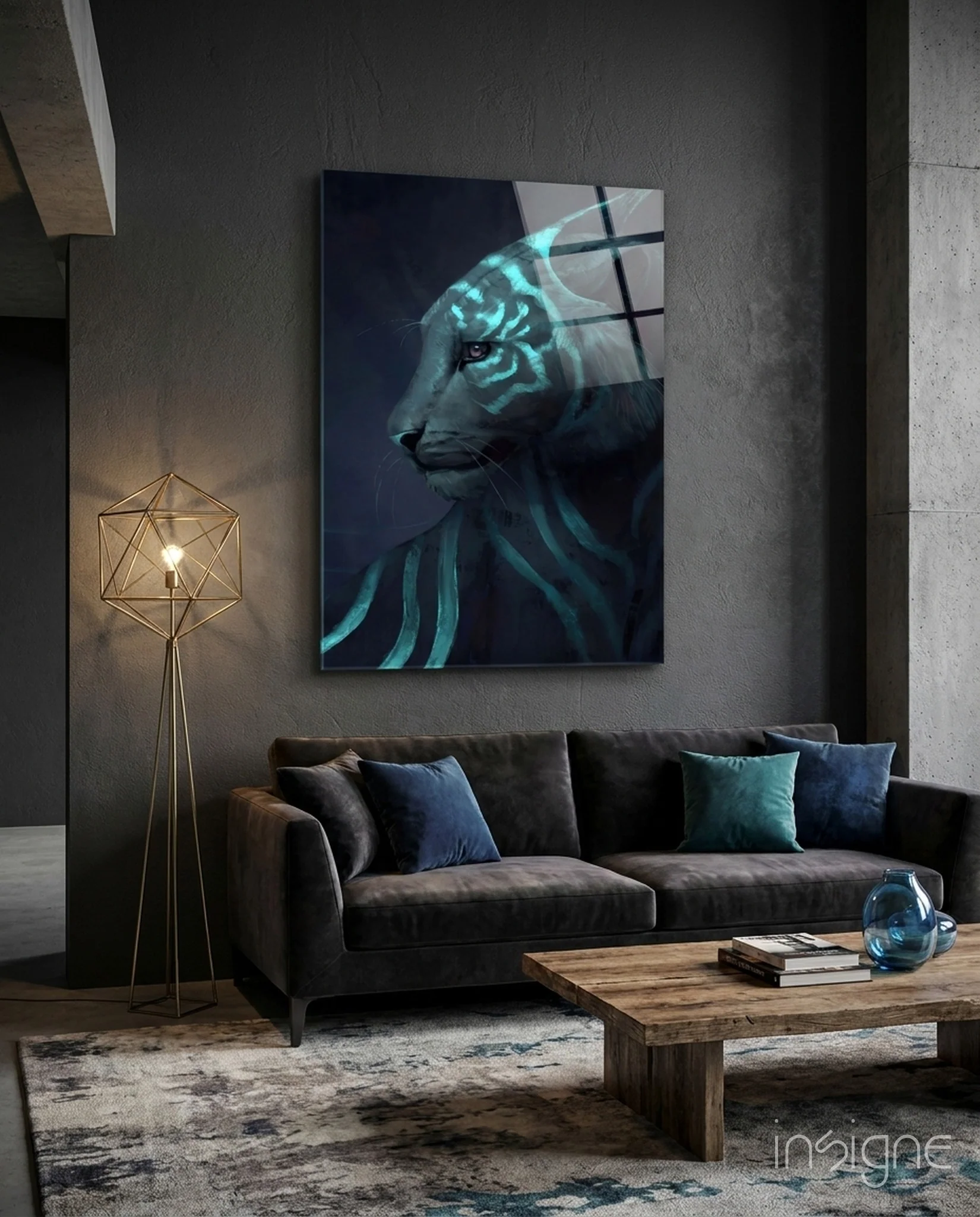 Neon Tiger Glass Art