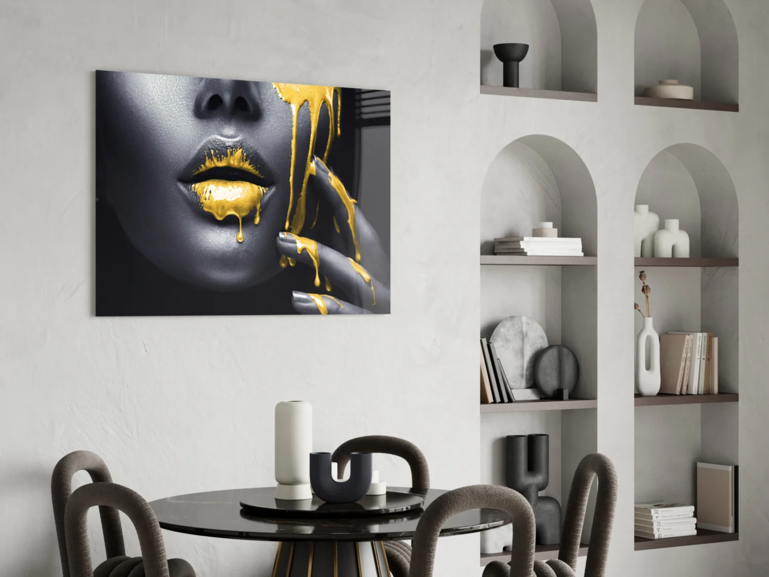 Yellow Lips Glass Wall Art - Image 6