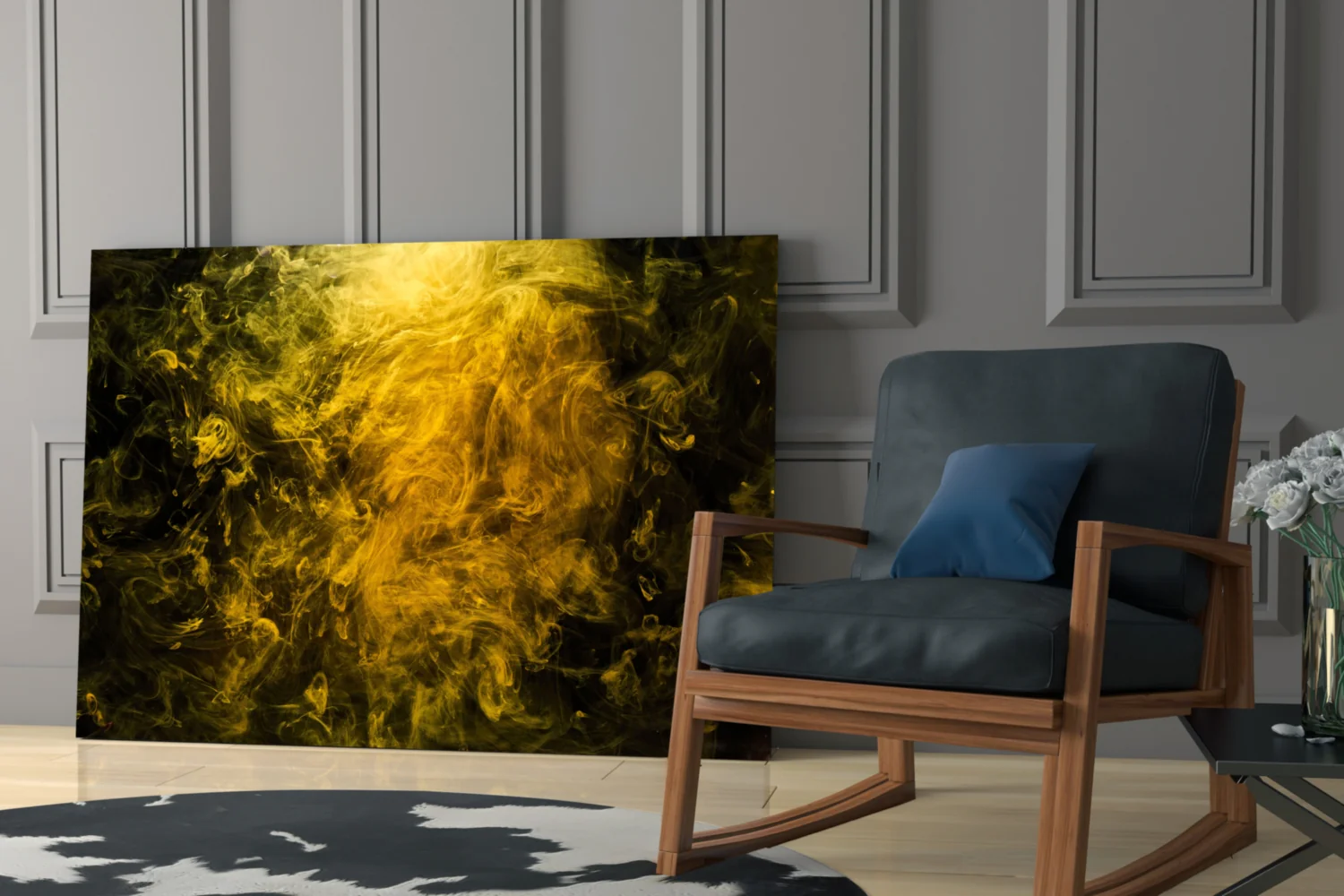 Yellow Smoke Glass Wall Art - Image 7