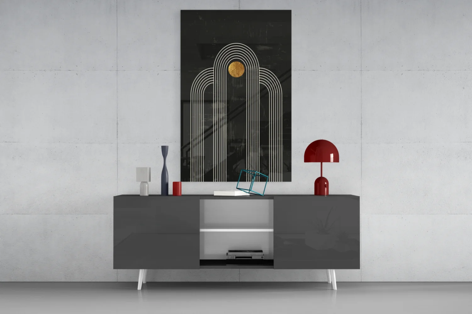 The Dot and Lines Glass Wall Art - Image 9
