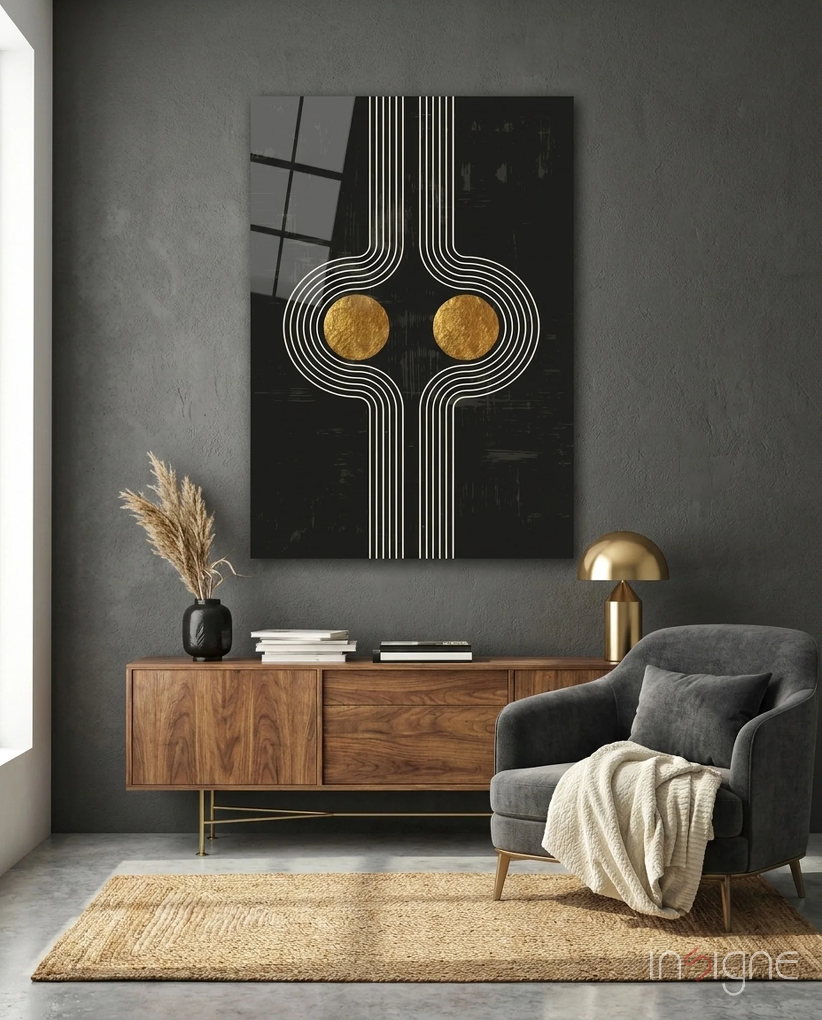 Two Dots Glass Wall Art