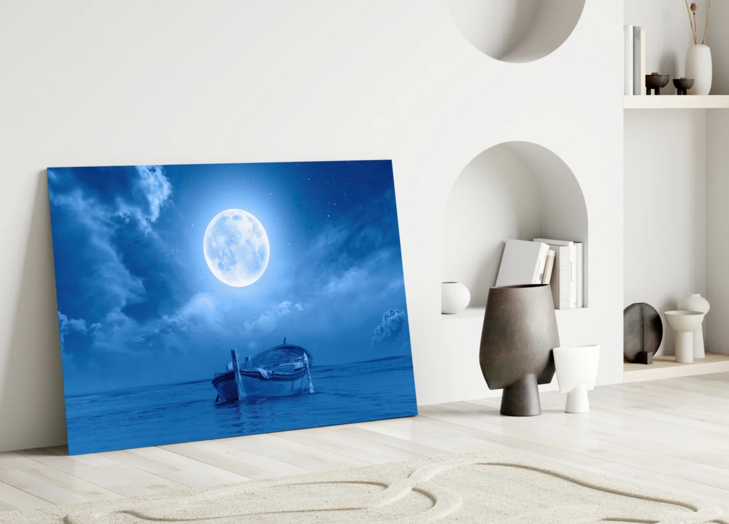 Moon and Boat Glass Wall Art - Image 4