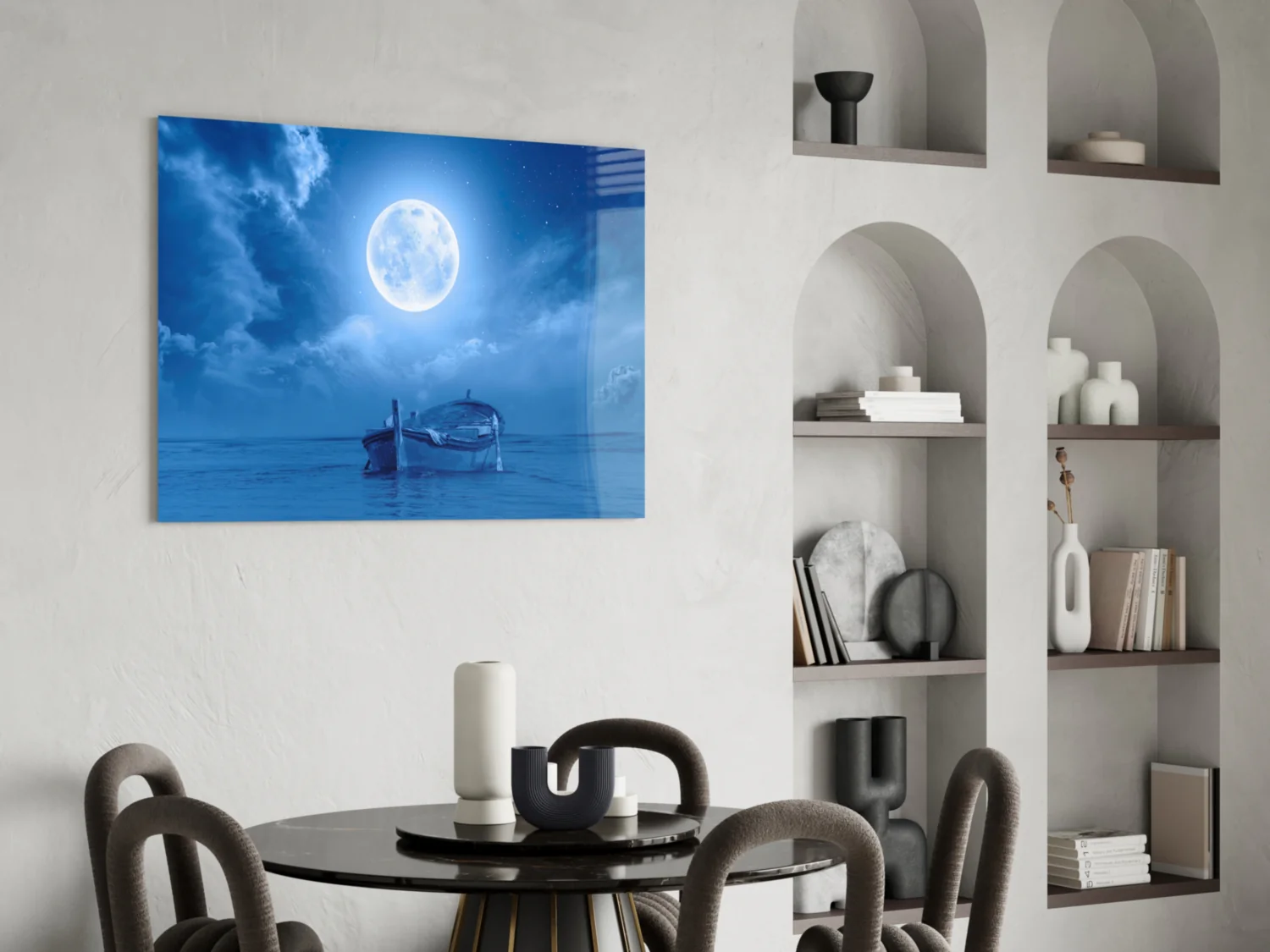 Moon and Boat Glass Wall Art - Image 6