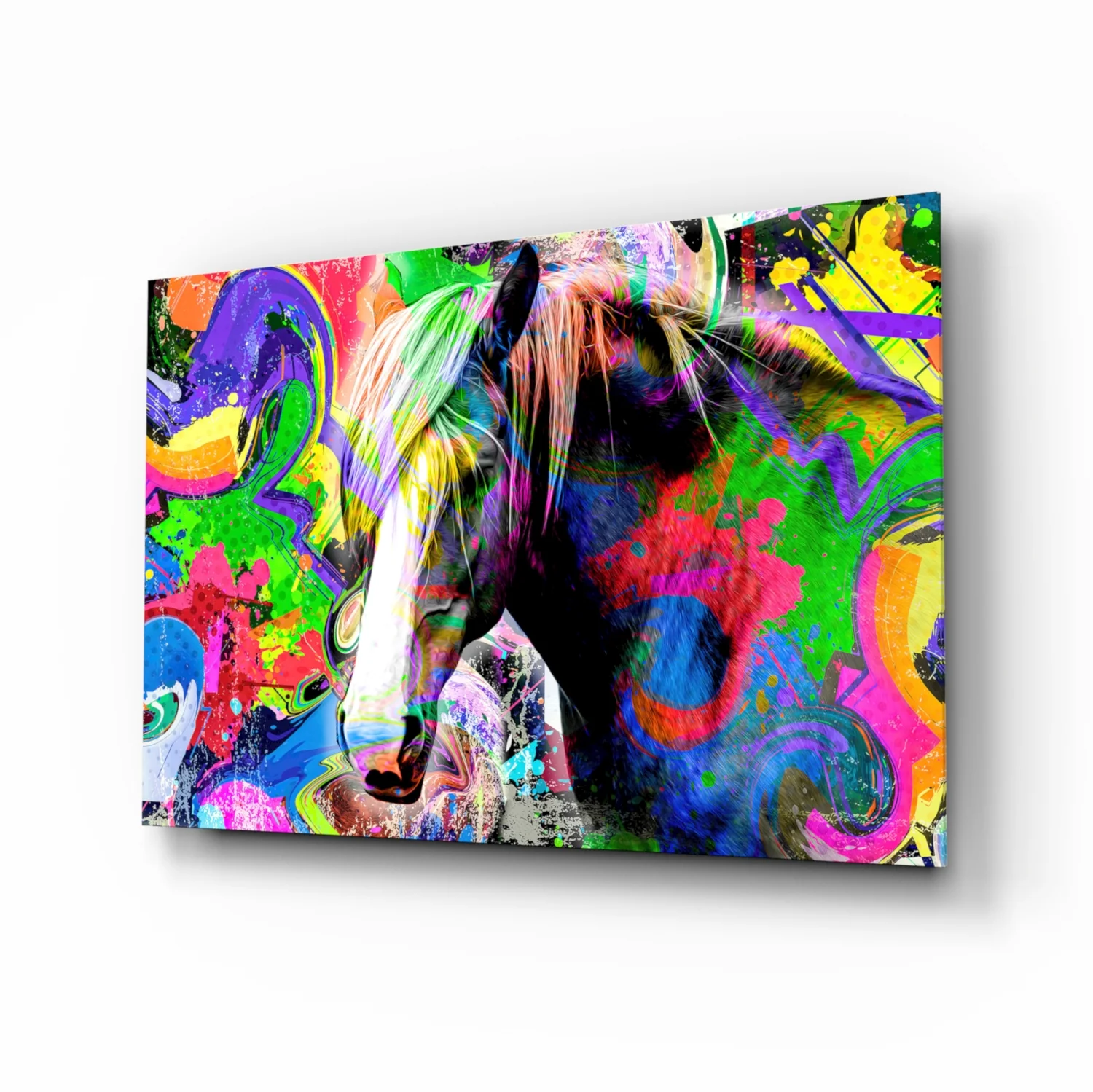 Colored Horse Glass Wall Art - Image 2