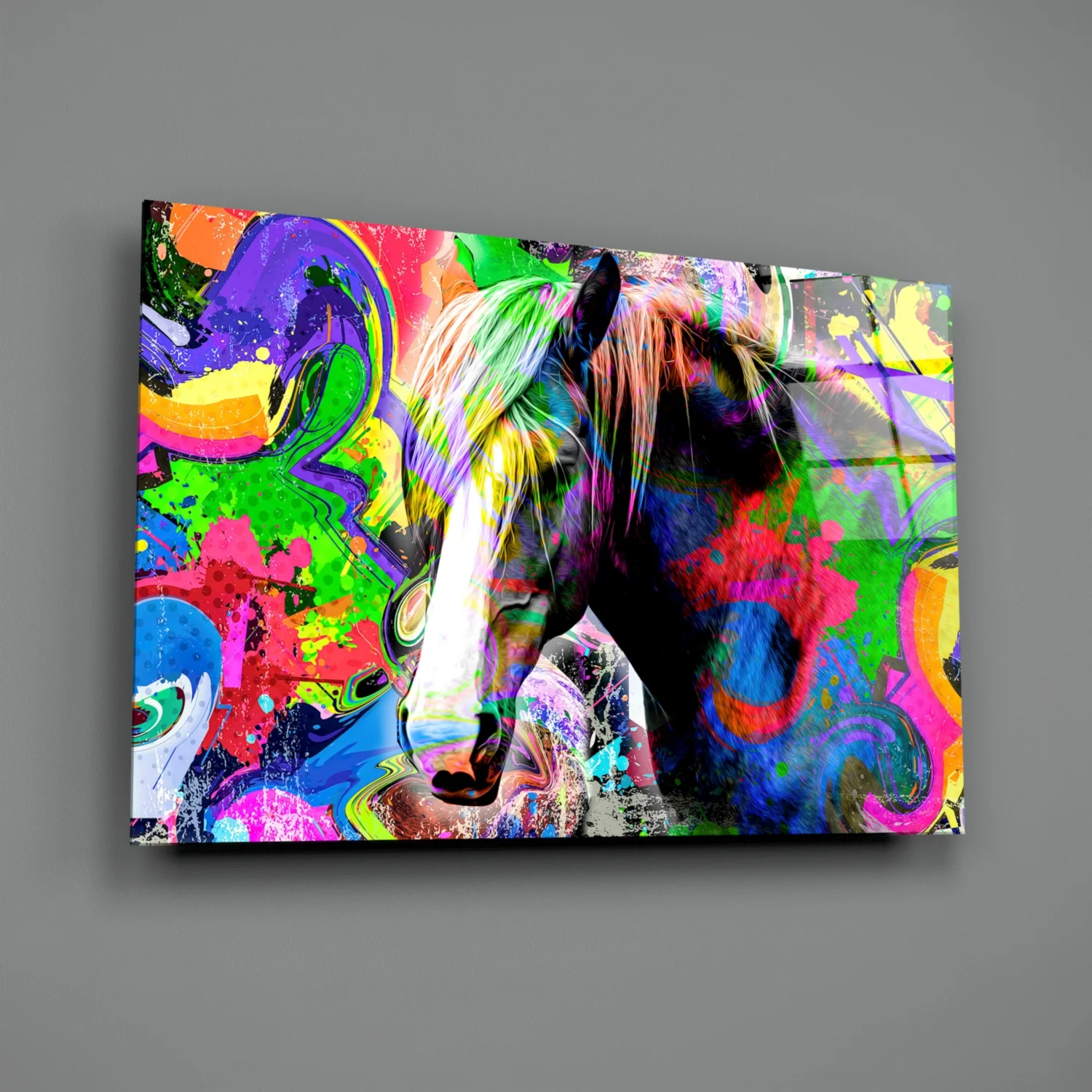 Colored Horse Glass Wall Art - Image 3