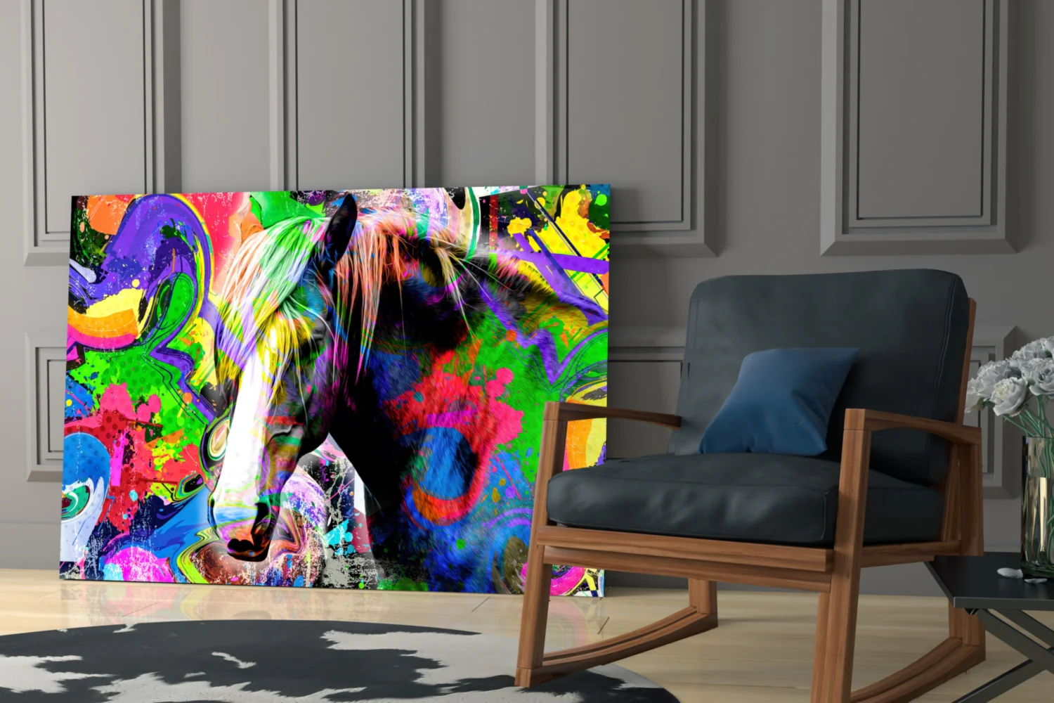 Colored Horse Glass Wall Art - Image 7