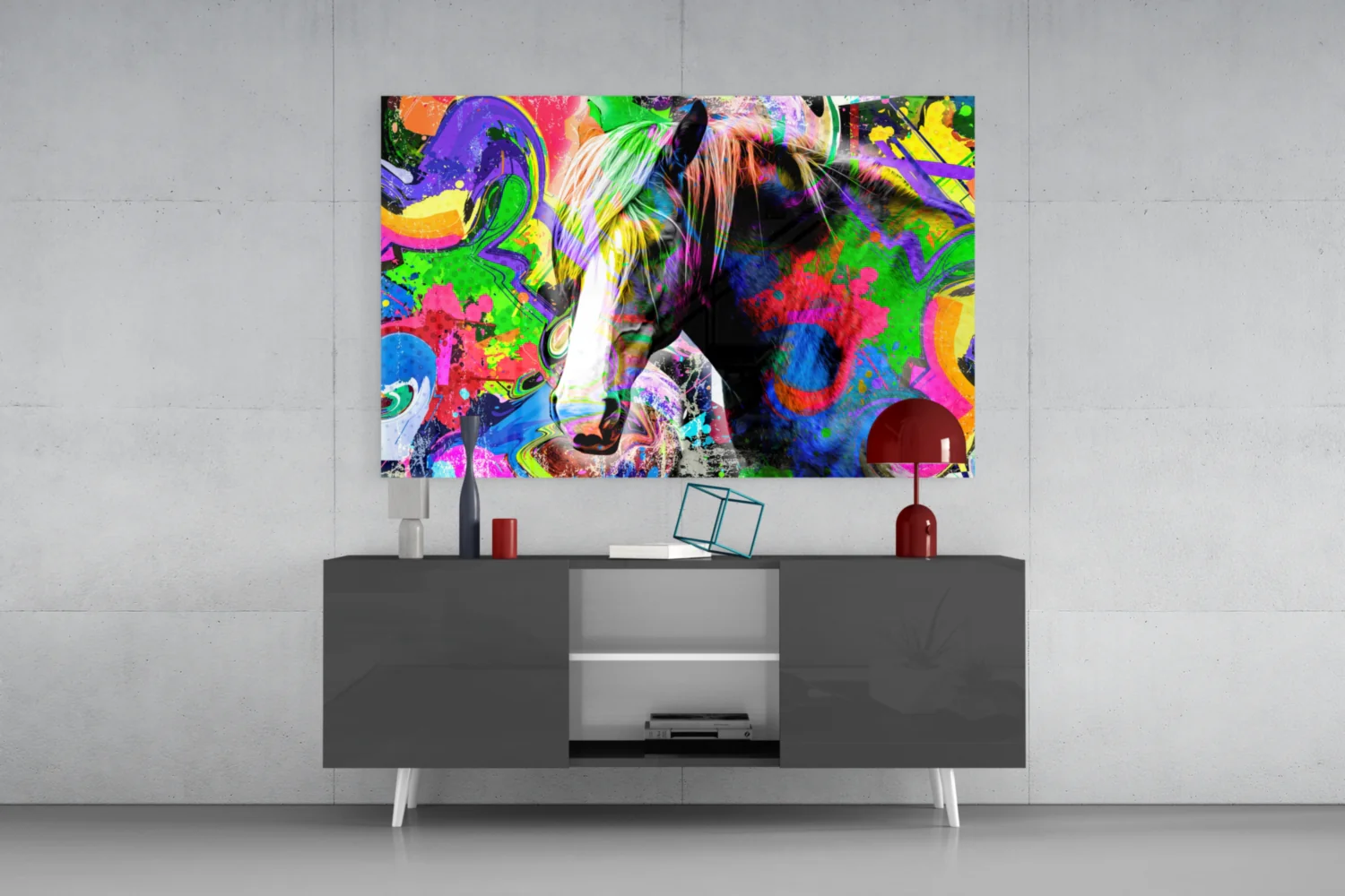 Colored Horse Glass Wall Art - Image 9