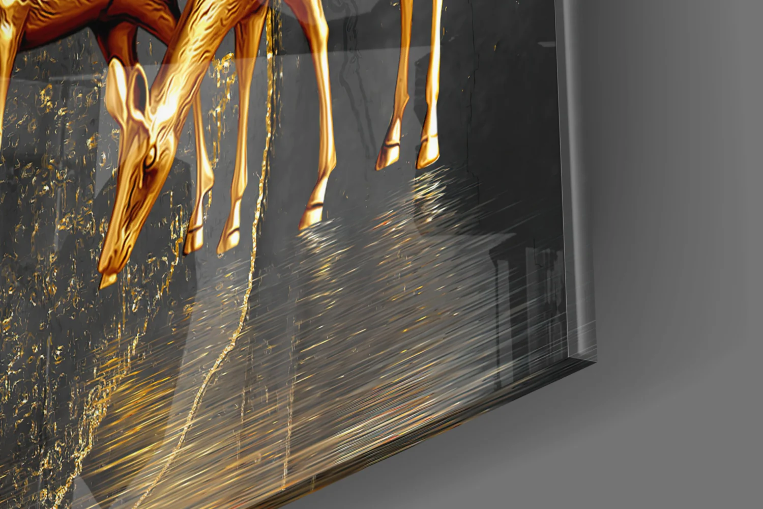 Golden Tree and Gazelles Glass Wall Art - Image 8