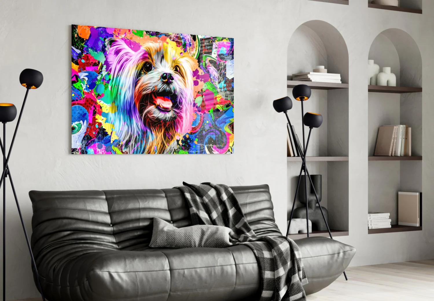Happy Puppy Glass Wall Art - Image 5