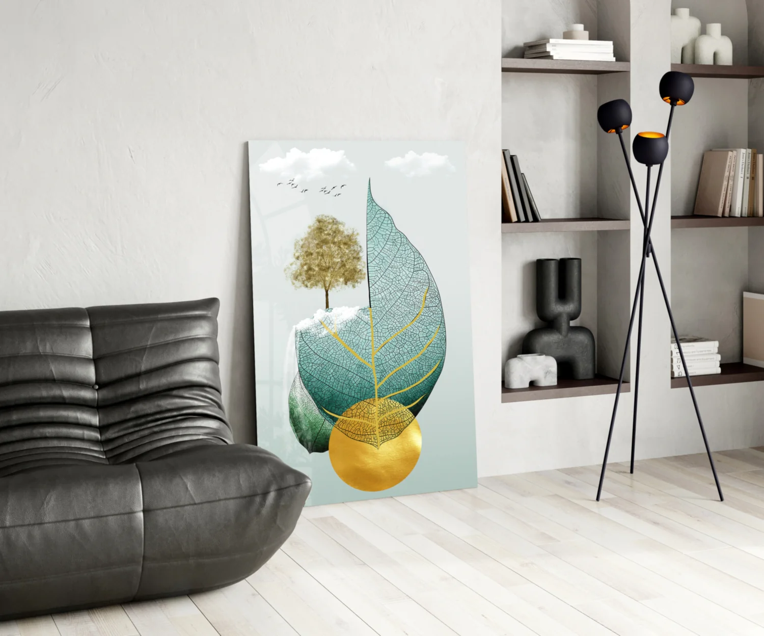 Tree on a Leaf Glass Wall Art - Image 6