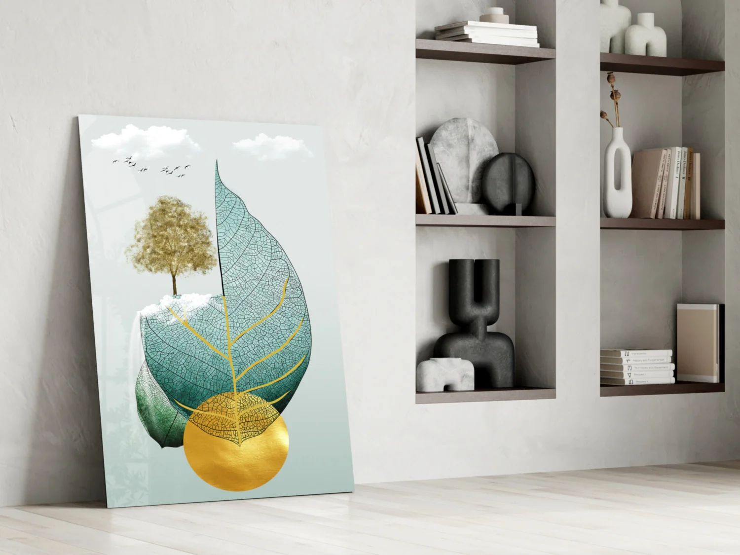 Tree on a Leaf Glass Wall Art - Image 7