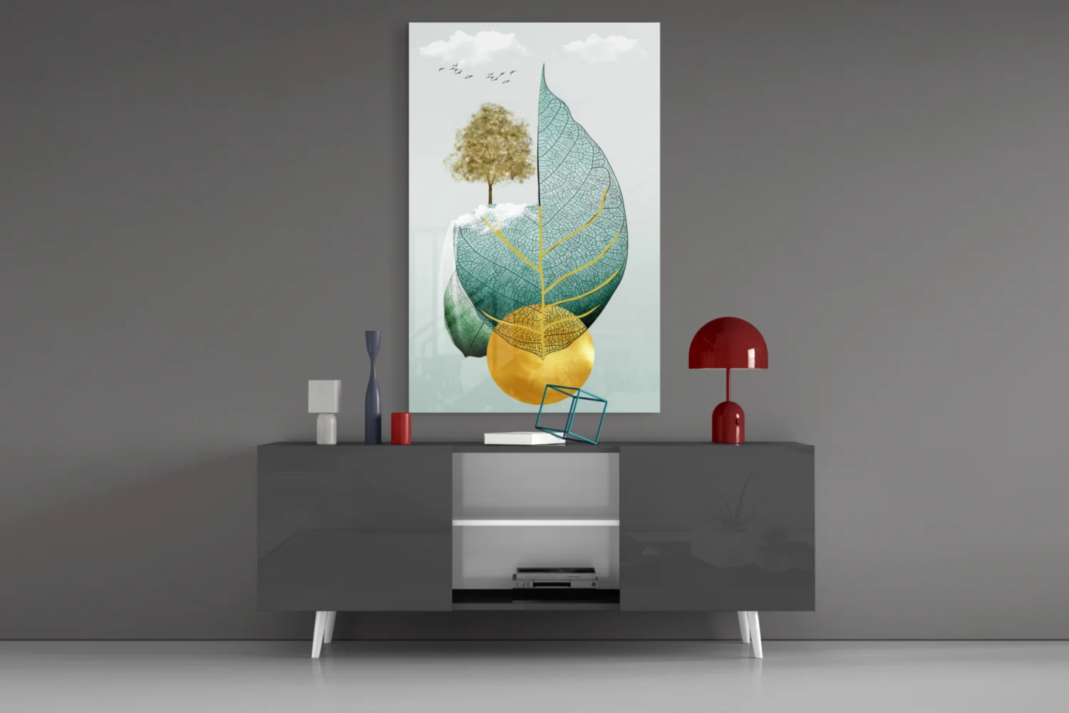 Tree on a Leaf Glass Wall Art - Image 9