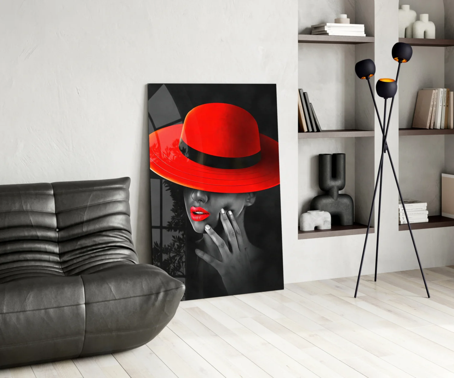 Scarlet Hat Glass Wall Art - Image 6
