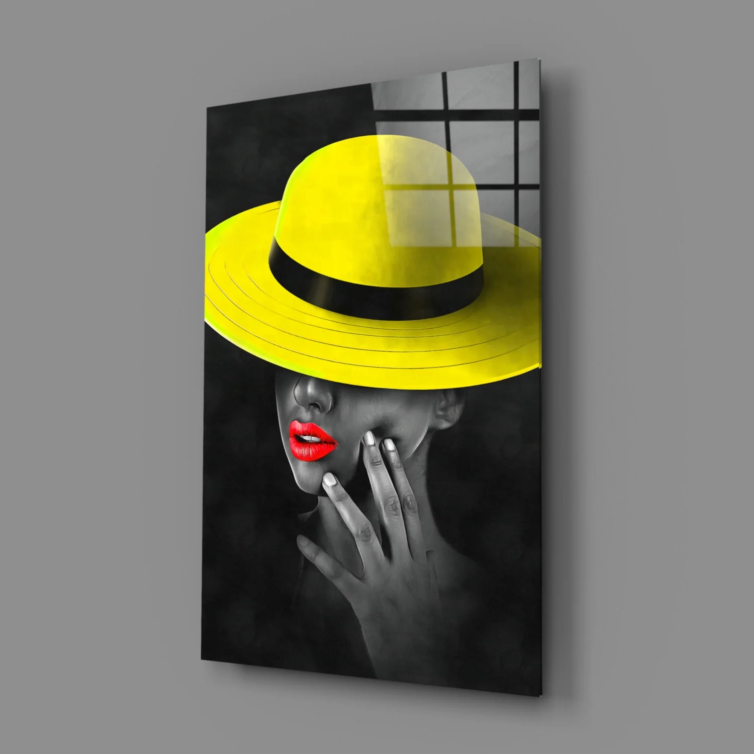 Yellow Hat Glass Wall Art - Image 3