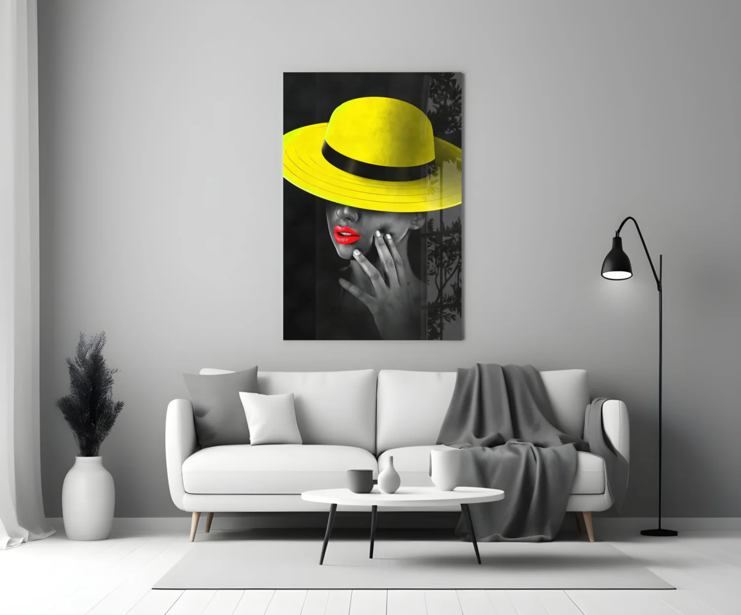 Yellow Hat Glass Wall Art - Image 4