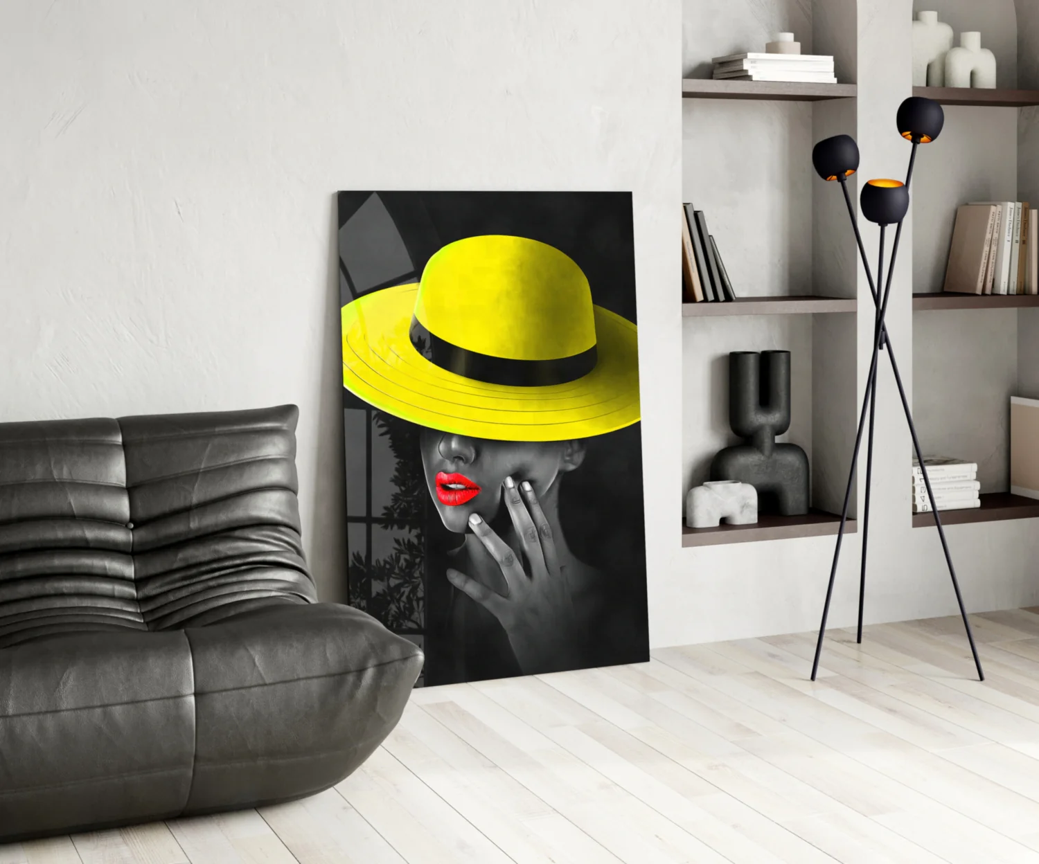 Yellow Hat Glass Wall Art - Image 6
